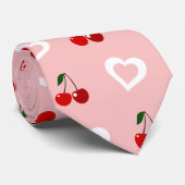 Cravate coeur cerise lancer oreiller (Roulé)