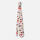 Cravate Coeur chocolat moderne (Dos)