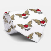 Cravate Coeur couronné urbain de MAMAN de tatouage avec (Roulé)