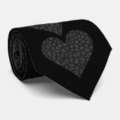 Cravate Coeur d'asphalte noir (Roulé)