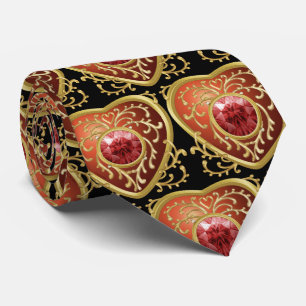 Cravate Cœur de Fée Bijou Rouge