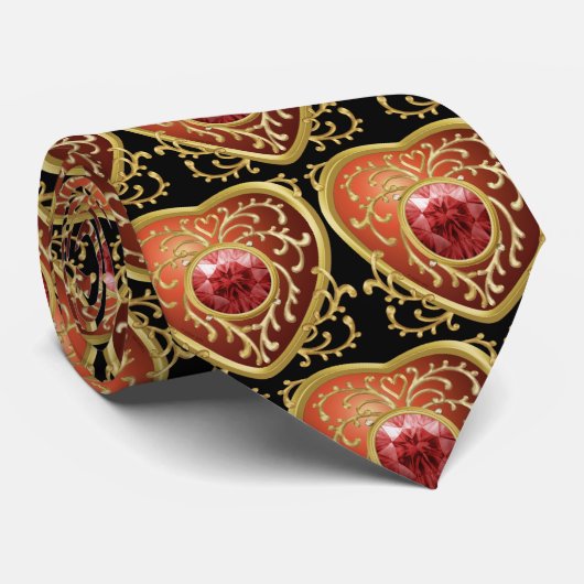 Cravate Cœur de Fée en Joyau Rouge (Roulé)