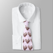 Cravate Cœur de Marguerites Roses (Attaché)