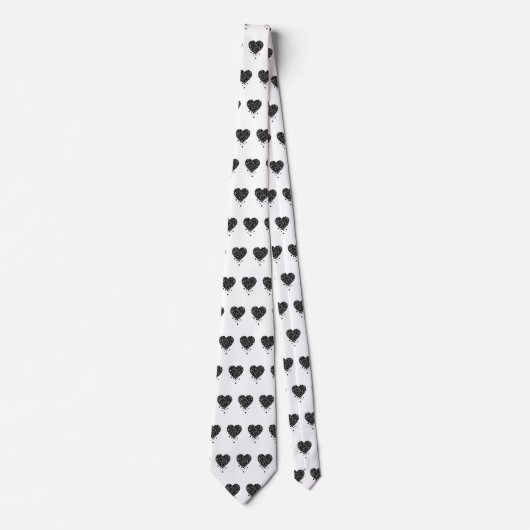 Cravate Coeur de trèfle noir (Devant)