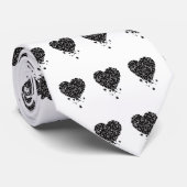 Cravate Coeur de trèfle noir (Roulé)