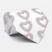 Cravate Coeur dentelle rouge et blanc (Roulé)