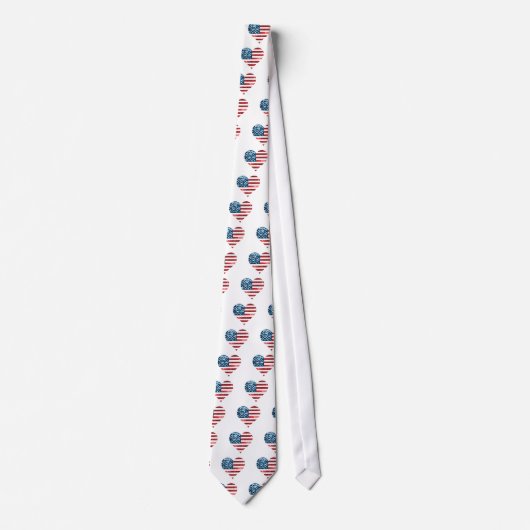 Cravate coeur du drapeau américain (Devant)