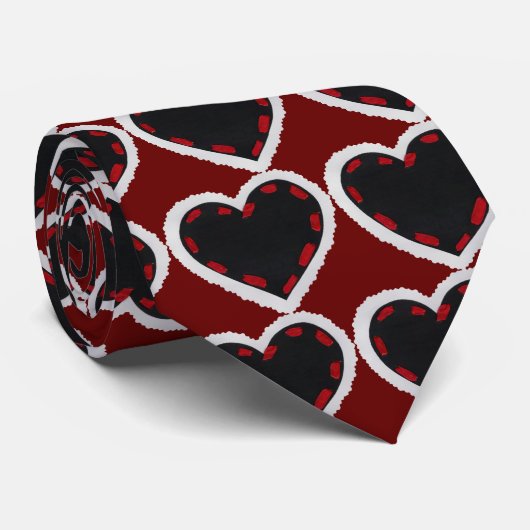 Cravate Coeur noir (Roulé)