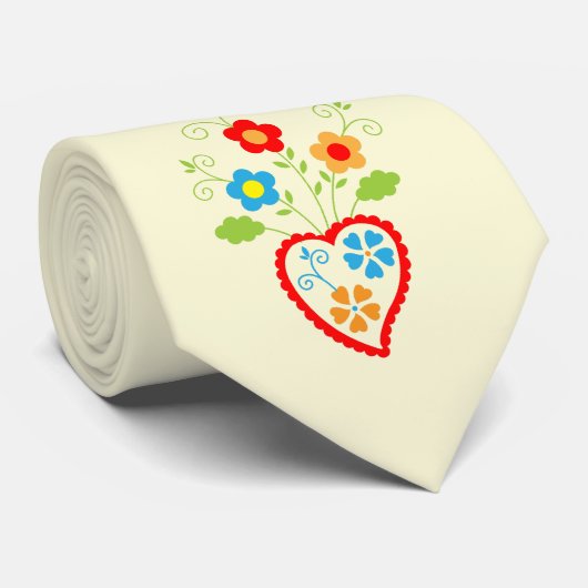 Cravate Coeur romantique populaire portugais (Roulé)