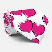 Cravate coeur rouge apparié blanc (Roulé)