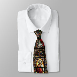 Cravate Coeur sacré en verre souillé de catholique de