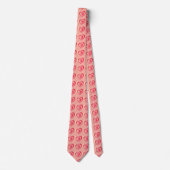 Cravate Coeur satiné bossé - corail rose (Devant)
