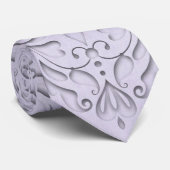 Cravate CoeurChic Lavender lin Damask coeur (Roulé)