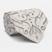 Cravate CoeurChic lin naturel Damask Coeur (Roulé)