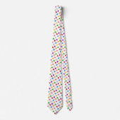 Cravate Cœurs Amour Motif Design Coloré Blanc (Devant)