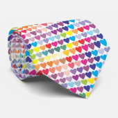 Cravate Coeurs arc-en-ciel (Roulé)