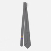 Cravate Coeurs arc-en-ciel gris (Dos)