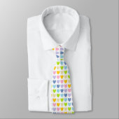 Cravate Coeurs arc-en-ciel Pastel (Attaché)