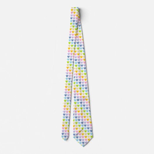 Cravate Coeurs arc-en-ciel Pastel (Dos)