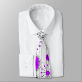 Cravate Coeurs blancs violet blanc Whimsical fleurs nom fl (Attaché)