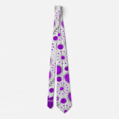 Cravate Coeurs blancs violet blanc Whimsical fleurs nom fl (Dos)