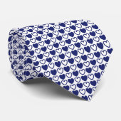 Cravate Coeurs bleu et blanc (Roulé)