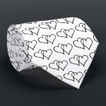 Cravate Coeurs bloquant le dos et le blanc en tirant le ma<br><div class="desc">Le dos et le blanc entrelacent les coeurs et attirent les cravates mariages. Deux Coeurs d'amour bloqués design. Parfait pour un marié romantique,  des groomsmen,  meilleur homme,  célibataire,  mari etc. Couleur blanche ou personnalisée. Idéal pour la fête de mariage,  la date romantique,  le fiançailles,  l'anniversaire etc.</div>