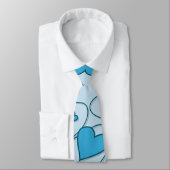 Cravate Coeurs bouclés bleus (Attaché)