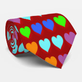 Cravate Coeurs colorés (Roulé)