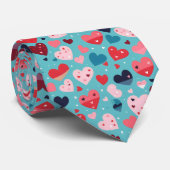 Cravate Coeurs colorés Motif mignon (Roulé)