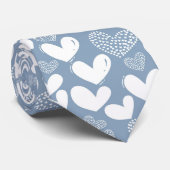 Cravate Cœurs d'amour bleus (Roulé)
