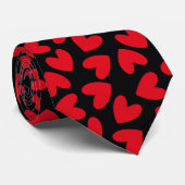 Cravate Cœurs d'amour rouges (Roulé)