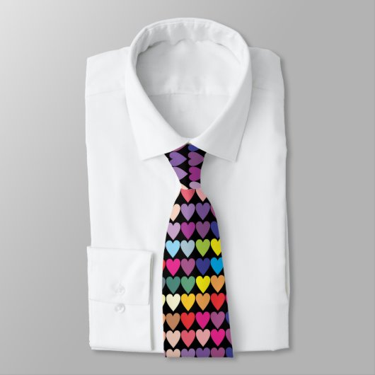 Cravate Coeurs d'arc-en-ciel (Attaché)