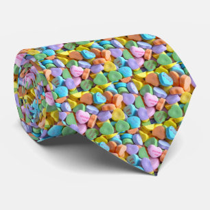 Cravate Coeurs de bonbons colorés