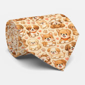 Cravate Cœurs de chiot mignons motif aquarelle (2) (Roulé)