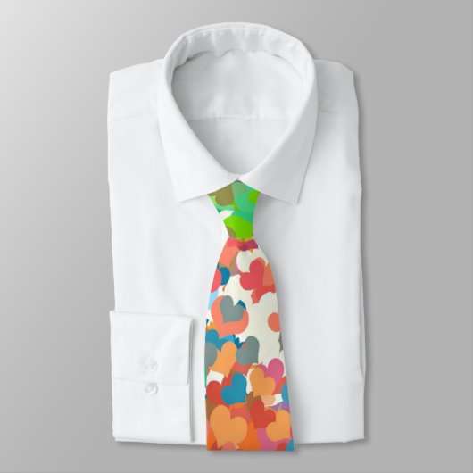 Cravate Cœurs de Confettis Pastels (Attaché)