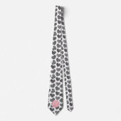 Cravate Coeurs de Doodle Noir et Blanc modernes Monogramme (Devant)