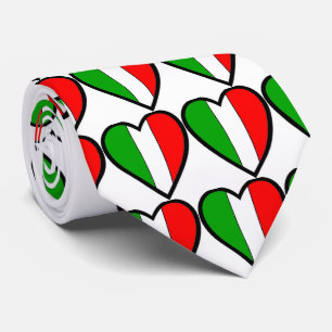 Cravate Coeurs de drapeau de l'Italie