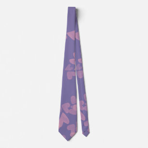 Cravate Cœurs de la Saint-Valentin Aquarelle Rose Violet