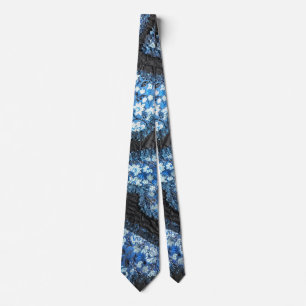 Cravate Coeurs de motif floral noir bleu