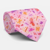 Cravate Coeurs de papillons rose (Roulé)