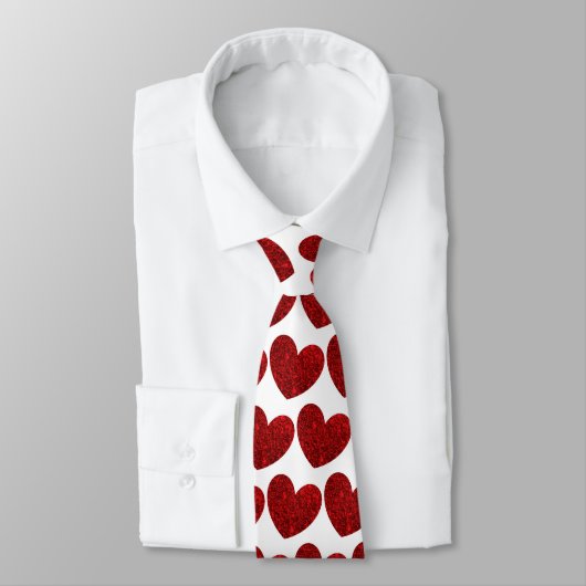 Cravate Coeurs de Parties scintillant rouge (Attaché)