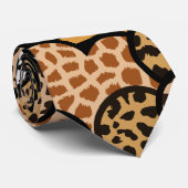 Cravate Coeurs de Poster de animal Brown noir et blanc (Roulé)