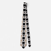 Cravate Coeurs de tableau de bord en format, noir et blanc (Devant)