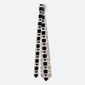 Cravate Coeurs de tableau de bord en format, noir et blanc (Dos)