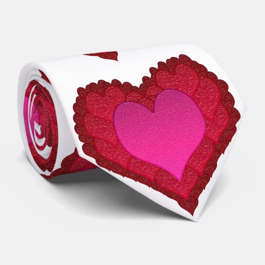 Cravate Coeurs de verre de Valentines (Roulé)