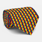 Cravate coeurs drapeau de la Roumanie (Roulé)