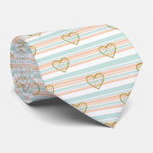 Cravate Cœurs et rayures de la Saint-Valentin pastel avec (Roulé)