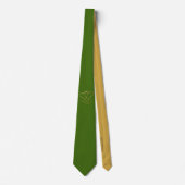 Cravate Cœurs Éternels Or sur Vert Printanier (Devant)