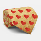 Cravate Coeurs Feuilles Automne Sur Vieux Sac À Chaîne Pap (Roulé)